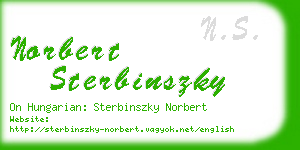 norbert sterbinszky business card